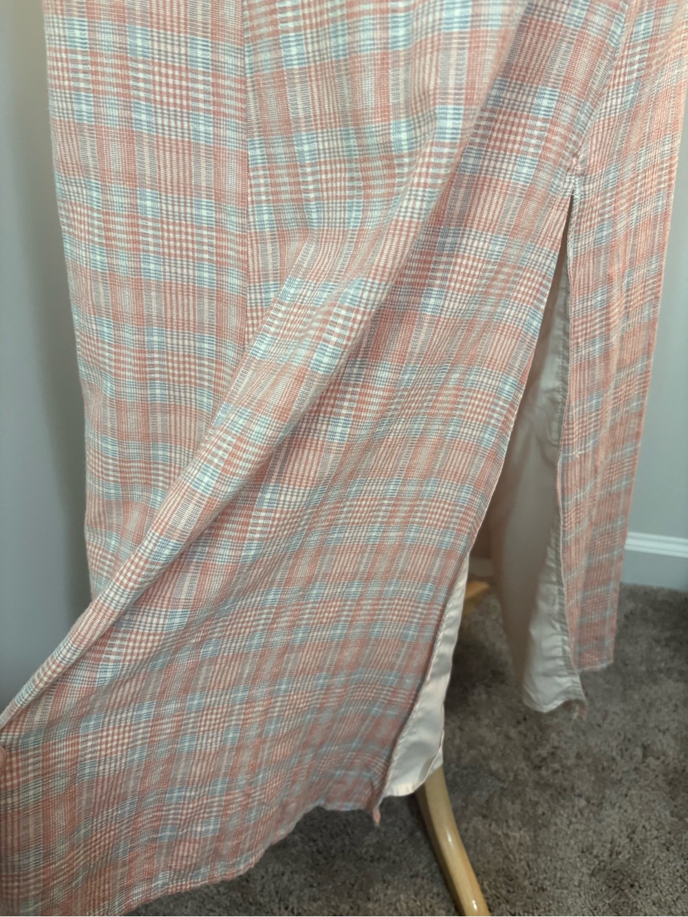 Plaid Maxi Skirt with Side Slit - Picture 3 of 12